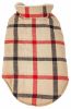 Pet Life 'Allegiance' Classical Plaided Insulated Dog Coat Jacket - Khaki - Large