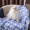 1 Pack 2 Blankets Super Soft Fluffy Premium Cute Elephant Pattern Pet Blanket Flannel Throw for Dog Puppy Cat - Khaki - Large (Pack of 2)