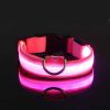 Glow-In-The-Dark Pet Collar For Dog & Cat; LED Dog Collar For Night Walking; USB charging - Pink - XL