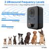 Ultrasonic Anti-barking Device Max 26.2Feet Sensing Sonic Bark Deterrent with 3 3 Ultrasonic Frequency Levels Indoor Outdoor Dog Bark Control - Black