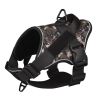 Dog Harness; large dog training tactical chest strap; K9 pet chest strap; vest type reflective dog rope; explosion-proof impulse traction - Green camo