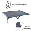 Elevated Dog Bed - 36x29.75-Inch Portable Pet Bed with Non-Slip Feet - Indoor/Outdoor Dog Cot or Puppy Bed for Pets up to 80lbs - Navy Blue