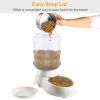 3.5L/1gal Pet Feeder Self-Dispensing Gravity Pets Food Dispenser - Beige