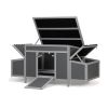 Weatherproof Wood Chicken Coop with Nesting Boxes, Indoor Outdoor, Gray - as Pic