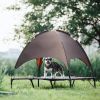 Elevated Pet Dog Bed Tent with Canopy, Pet Puppy Bed Outdoor Tent House, Breathable Portable Dog Cushion with Sun Canopy Double-Layer Camp Tent - Medi