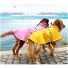 Dog Raincoats for Large Dogs with Reflective Strip Hoodie; Rain Poncho Jacket for Dogs - A1-Yellow - [S]