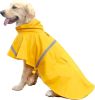 Dog Raincoats for Large Dogs with Reflective Strip Hoodie; Rain Poncho Jacket for Dogs - A1-Yellow - [S]