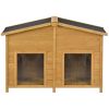 GO 47.2" Large Wooden Dog House Outdoor, Outdoor & Indoor Dog Crate, Cabin Style, With Porch, 2 Doors - as Pic