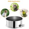 Stainless Steel Dog Bowl Pets Hanging Food Bowl Detachable Pet Cage Food Water Bowl with Clamp Holder - S