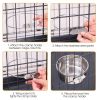 Stainless Steel Dog Bowl Pets Hanging Food Bowl Detachable Pet Cage Food Water Bowl with Clamp Holder - M