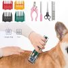 Dog Hair Clippers Set Low Noise Rechargeable Cordless For Dogs; Dog Grooming Clippers - Red - Set Version