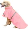 Dog Raincoats for Large Dogs with Reflective Strip Hoodie; Rain Poncho Jacket for Dogs - D4-Pink - [XXXL]