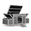 Weatherproof Wood Chicken Coop with Nesting Boxes, Indoor Outdoor, Gray - as Pic