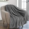 Premium Fluffy Fleece Dog Blanket; Soft and Warm Pet sleeping mat - Grey Blanket - Large (40*47")