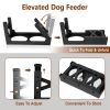 Dog Raised Bowls with 6 Adjustable Heights Stainless Steel Elevated Dog Bowls Foldable Double Bowl Dog Feeder for Small Medium Large Size Dog - Black