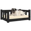 Dog Bed Black 25.8"x19.9"x11" Solid Wood Pine - Black