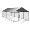 Outdoor Dog Kennel with Roof 236.2"x78.7"x59.1" - Silver