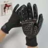 Pet Hair Removal Gloves; Pet Grooming Gloves; Bathing; Hair Remover Gloves; Gentle Brush for Cats; Dogs; and Horses - green - NO.10