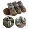 Pet Non-Skid Booties, Waterproof Socks Breathable Non-Slip with 3m Reflective Adjustable Strap Small to Large Size (4PCS/Set) Paw Protector - brown -