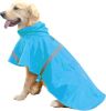 Dog Raincoats for Large Dogs with Reflective Strip Hoodie; Rain Poncho Jacket for Dogs - C3-Lake Blue - [XXXL]