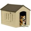 DH250 Durable Resin Snap Together Dog House with Removable Roof, Brown - Multicolor