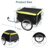 Foldable Bicycle Cargo Wagon Trailer Two-Wheel Bike Cargo Trailer with 15.8In Wheel Removable Cover 176LBS Weight Capacity - Black