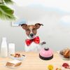 Pet Toy Training Called Dinner Small Bell Footprint Ring Dog Toys For Teddy Puppy Pet Call - Pink